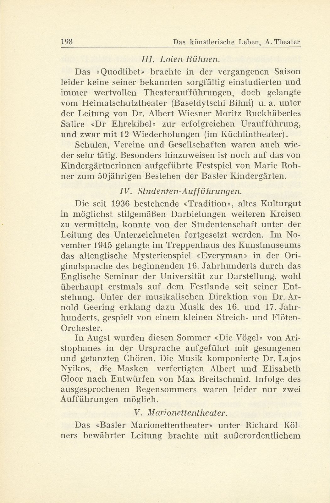 Das künstlerische Leben in Basel vom 1. Oktober 1945 bis 30. September 1946 – Seite 7