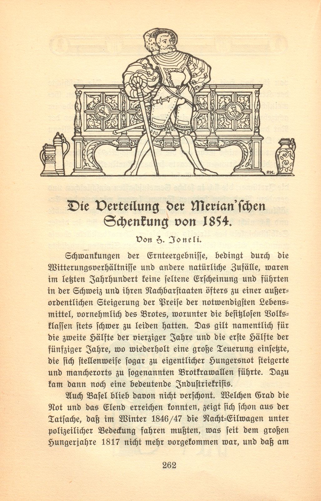 Die Verteilung der Merian'schen Schenkung von 1854 – Seite 1