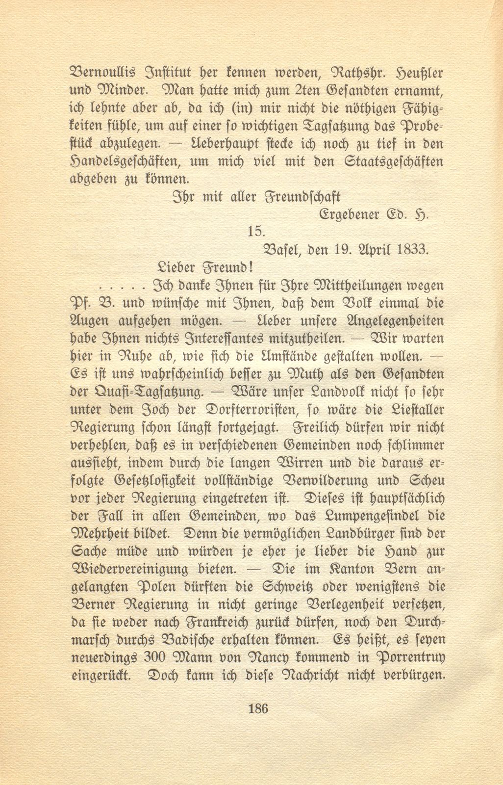 Aus den Briefen eines Baslers vor hundert Jahren [Eduard His-La Roche] – Seite 20