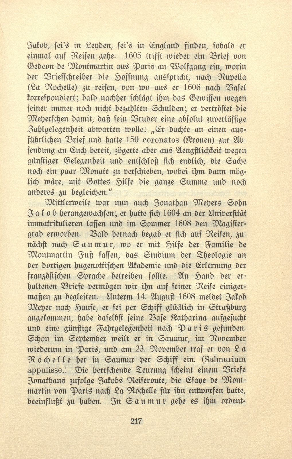 Aus den Wanderjahren eines Basler Studenten des 17. Jahrhunderts [Wolfgang Meyer] – Seite 9