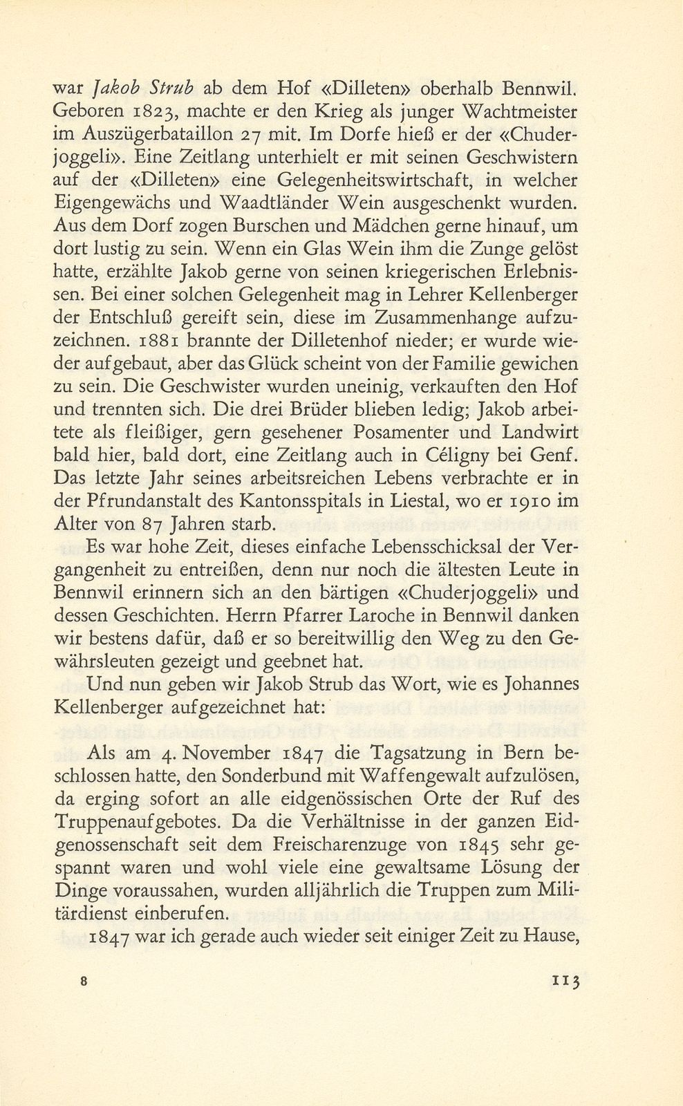 Erlebnisse eines Baselbieter Wachtmeisters im Sonderbundskrieg [Jakob Strub] – Seite 5