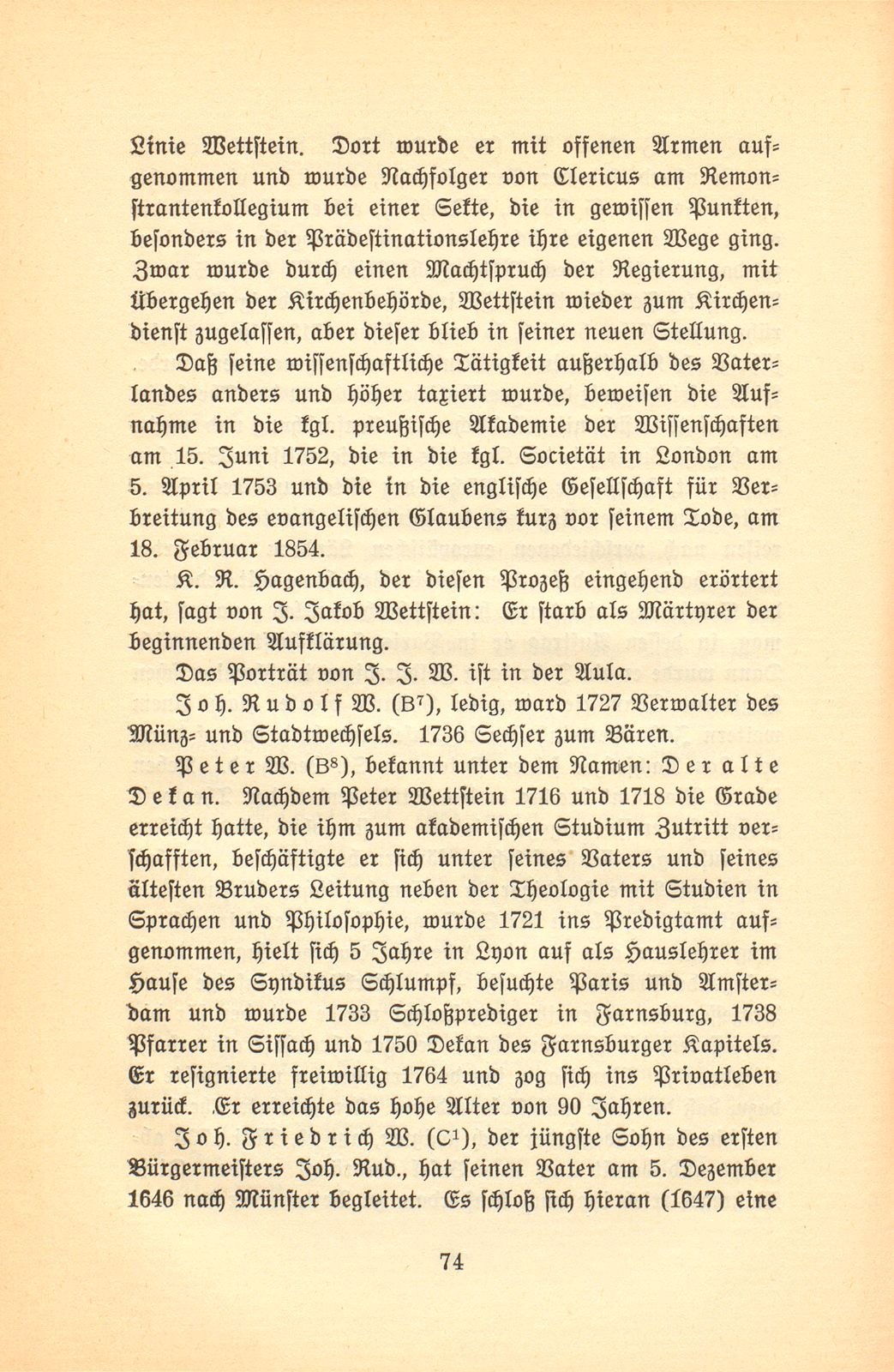 Johann Rudolf Wettstein's männliche Nachkommen in Basel – Seite 17