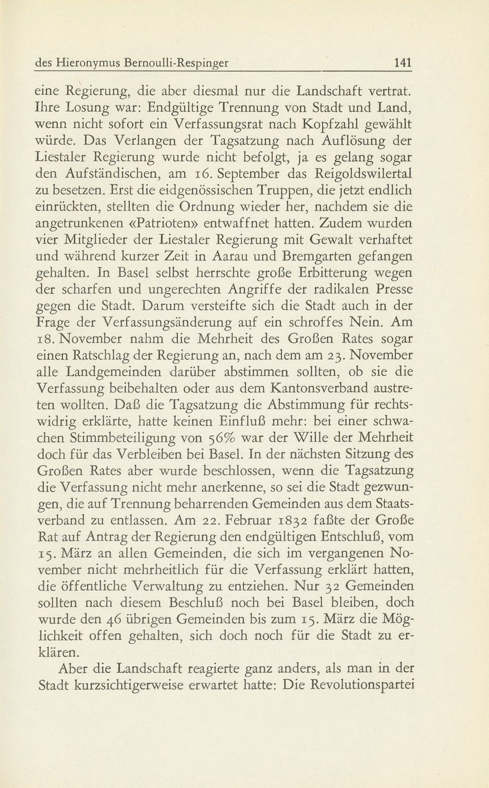 Aus den Aufzeichnungen des Hieronymus Bernoulli-Respinger – Seite 5