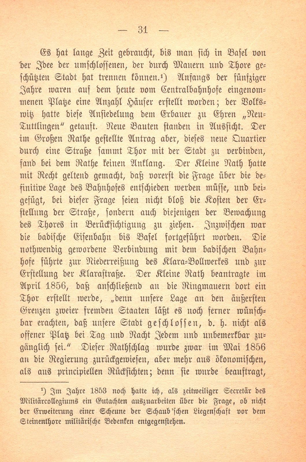 Erinnerungen an Carl Felix Burckhardt und Gottlieb Bischoff, Bürgermeister und Staatsschreiber zu Basel – Seite 31