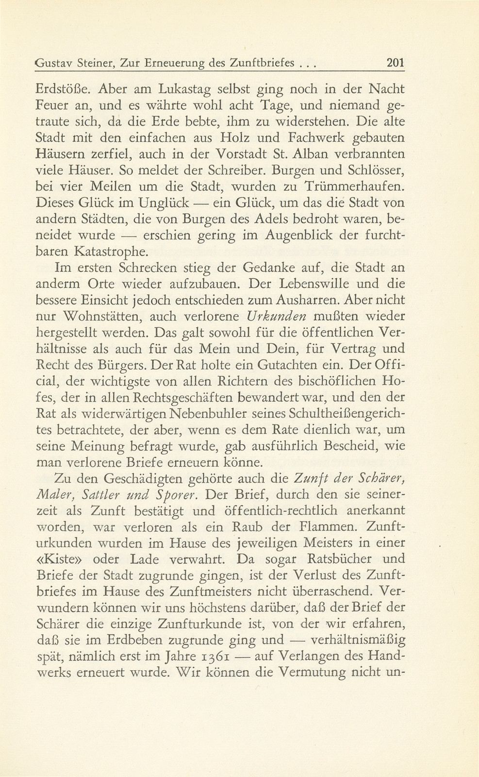 Zur Erneuerung des Zunftbriefes der Schärer, Maler und Sattler nach dem grossen Erdbeben – Seite 2