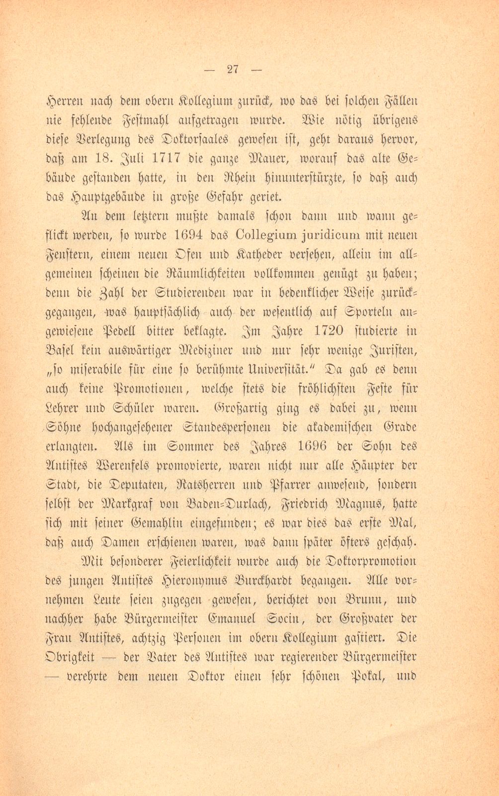 Mitteilungen aus einer Basler Chronik des beginnenden XVIII. Jahrhunderts [Sam. v. Brunn] – Seite 7