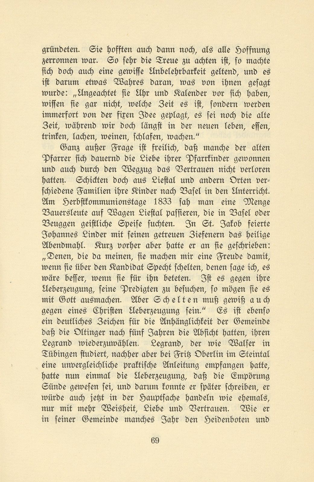 Die Pfarrer im Baselbiet in der Zeit der Trennung von Basel-Stadt – Seite 13