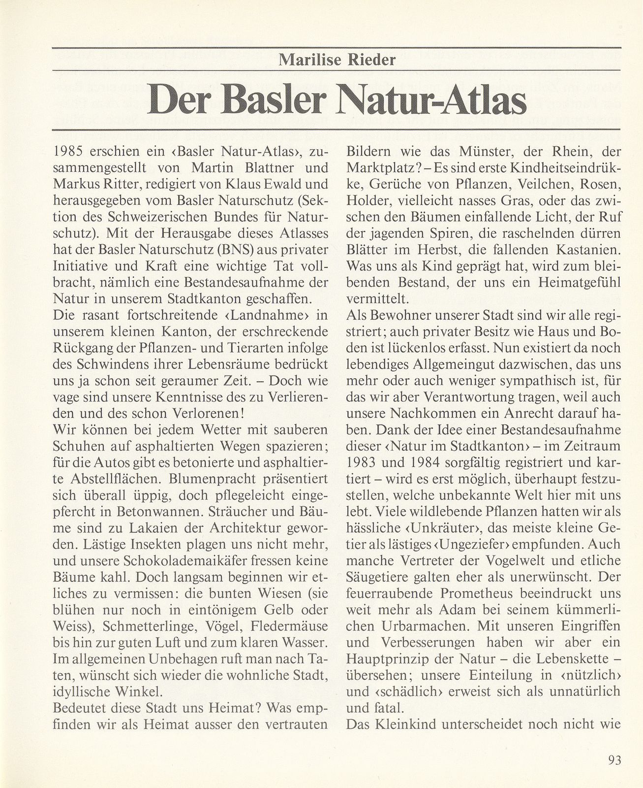 Der Basler Natur-Atlas – Seite 1