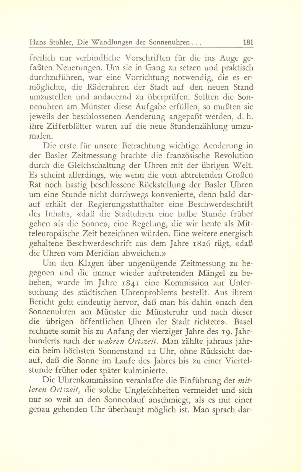 Die Wandlungen der Sonnenuhren am Basler Münster und die Basler Zeitmessung seit 1798 – Seite 11