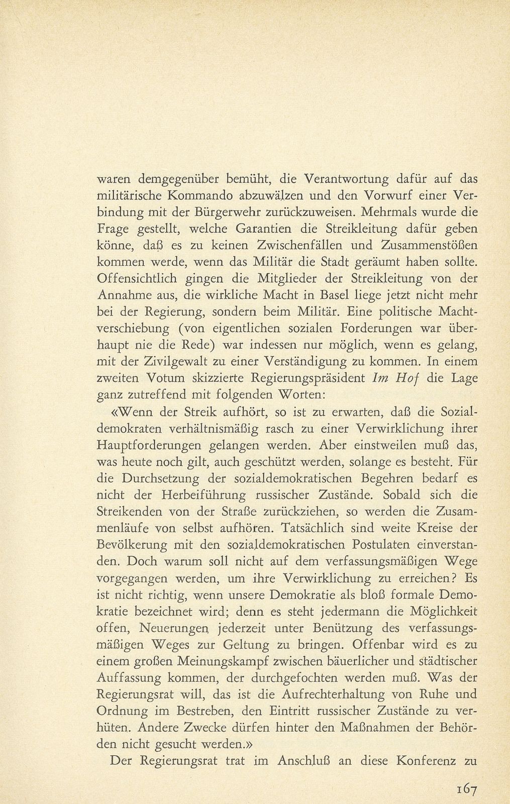 Aus den Protokollen des Basler Regierungsrates zum Landesstreik 1918 – Seite 26