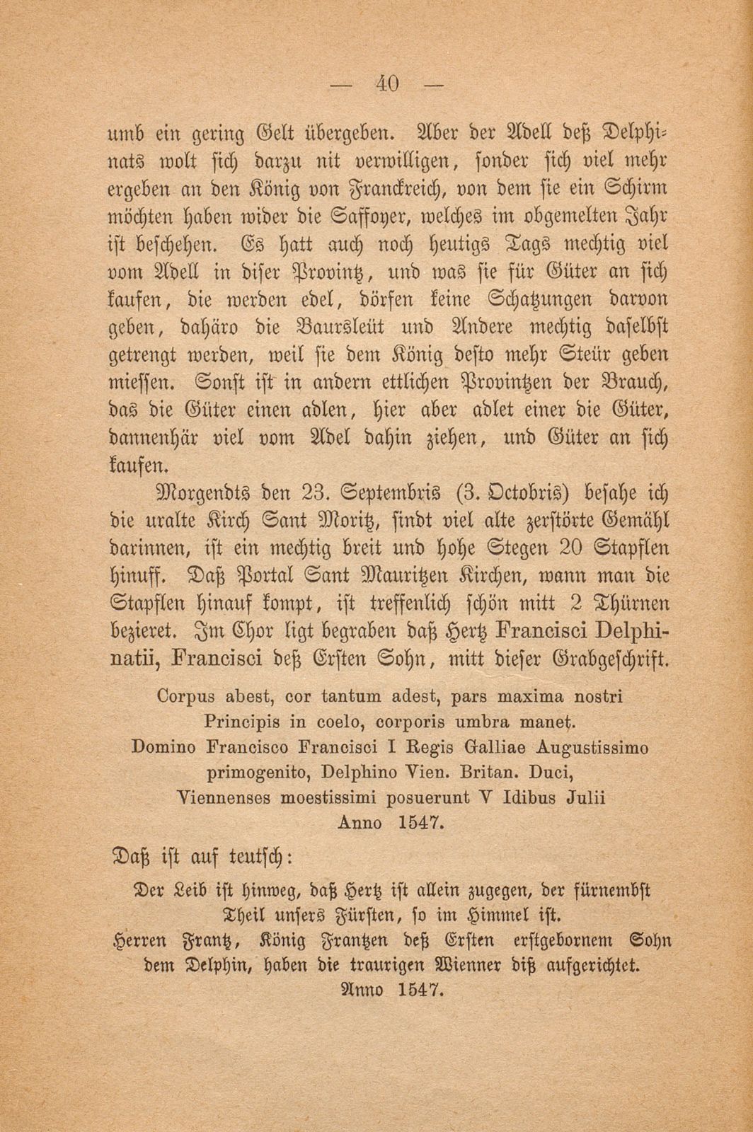 Beschreibung Thomä Platters Reyssen, die er von Basell auss in Franckreich gethan hatt anno 1595 – Seite 28