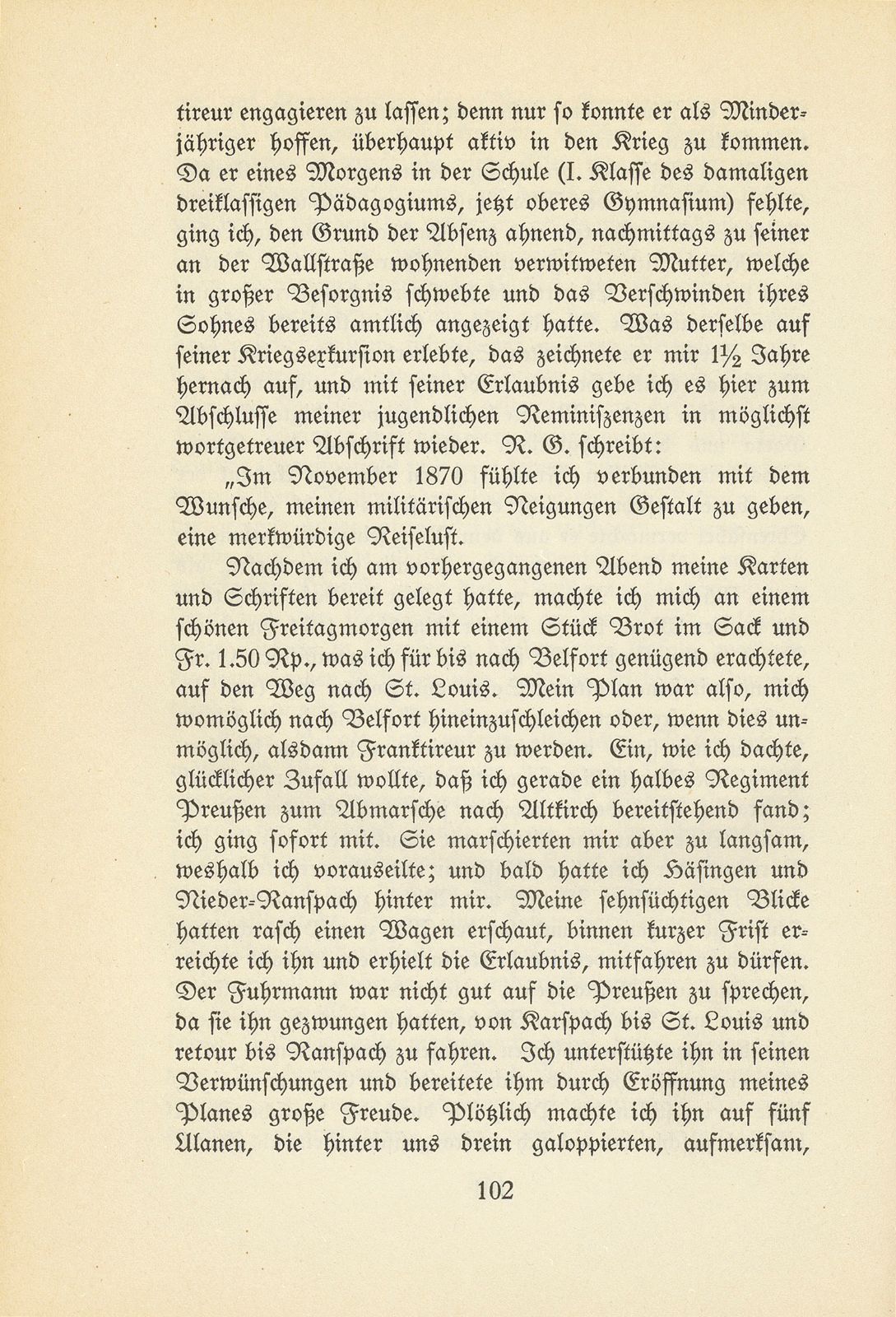 Jugenderinnerungen aus der Kriegszeit 1870/1871 – Seite 10