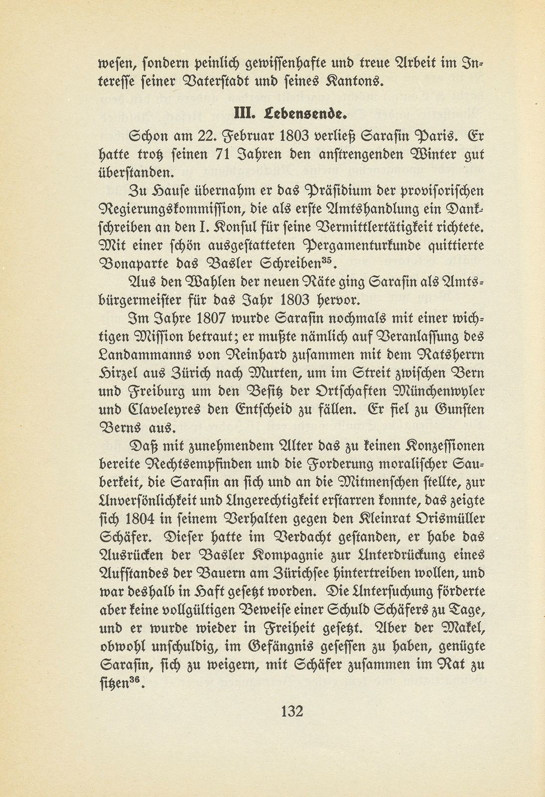 Hans Bernhard Sarasin als Gesandter Basels an der Konsulta in Paris – Seite 26