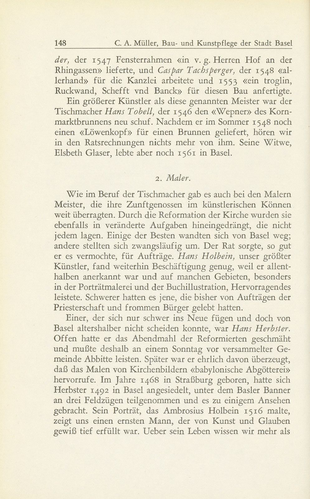 Bau- und Kunstpflege der Stadt Basel im Zeitalter der Reformation, 1529-1560 – Seite 16