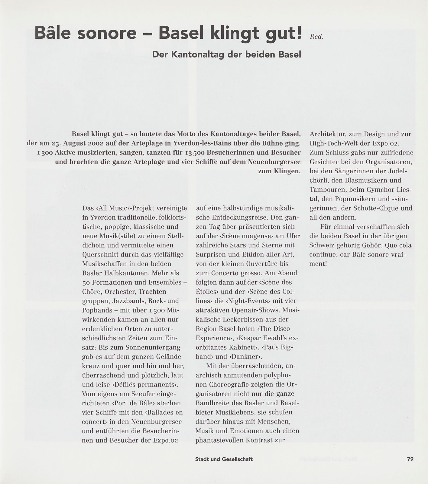 Bâle sonore – Basel klingt gut – Seite 1