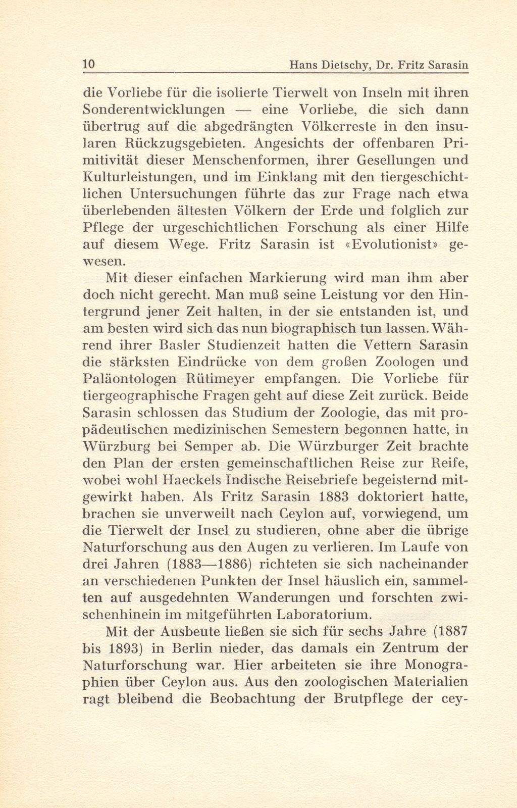 Dr. phil. Dr. h.c. Fritz Sarasin 3. Dezember 1859 bis 23. März 1942 – Seite 4