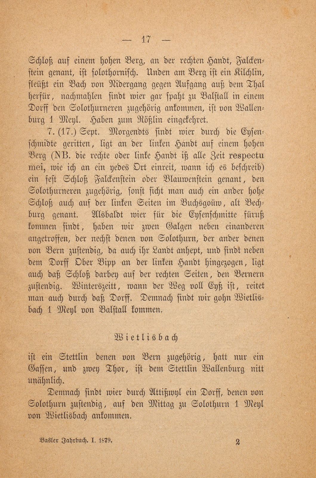 Beschreibung Thomä Platters Reyssen, die er von Basell auss in Franckreich gethan hatt anno 1595 – Seite 5