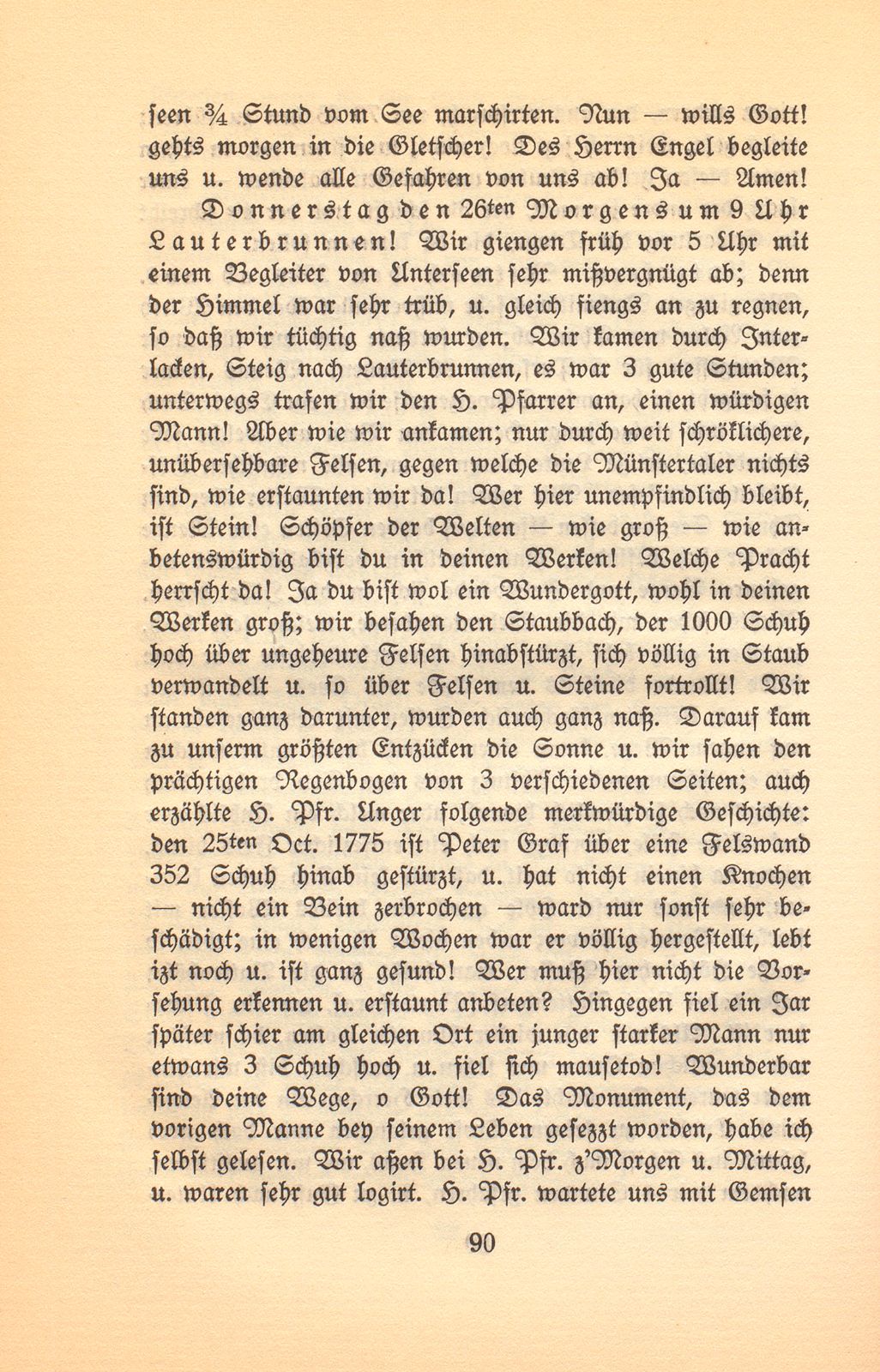 Kleine Reise nach den vaterländischen Eisbergen und durch einen Teil der Schweiz gethan im Julio 1791 [Aufzeichnungen von Daniel Kraus] – Seite 11