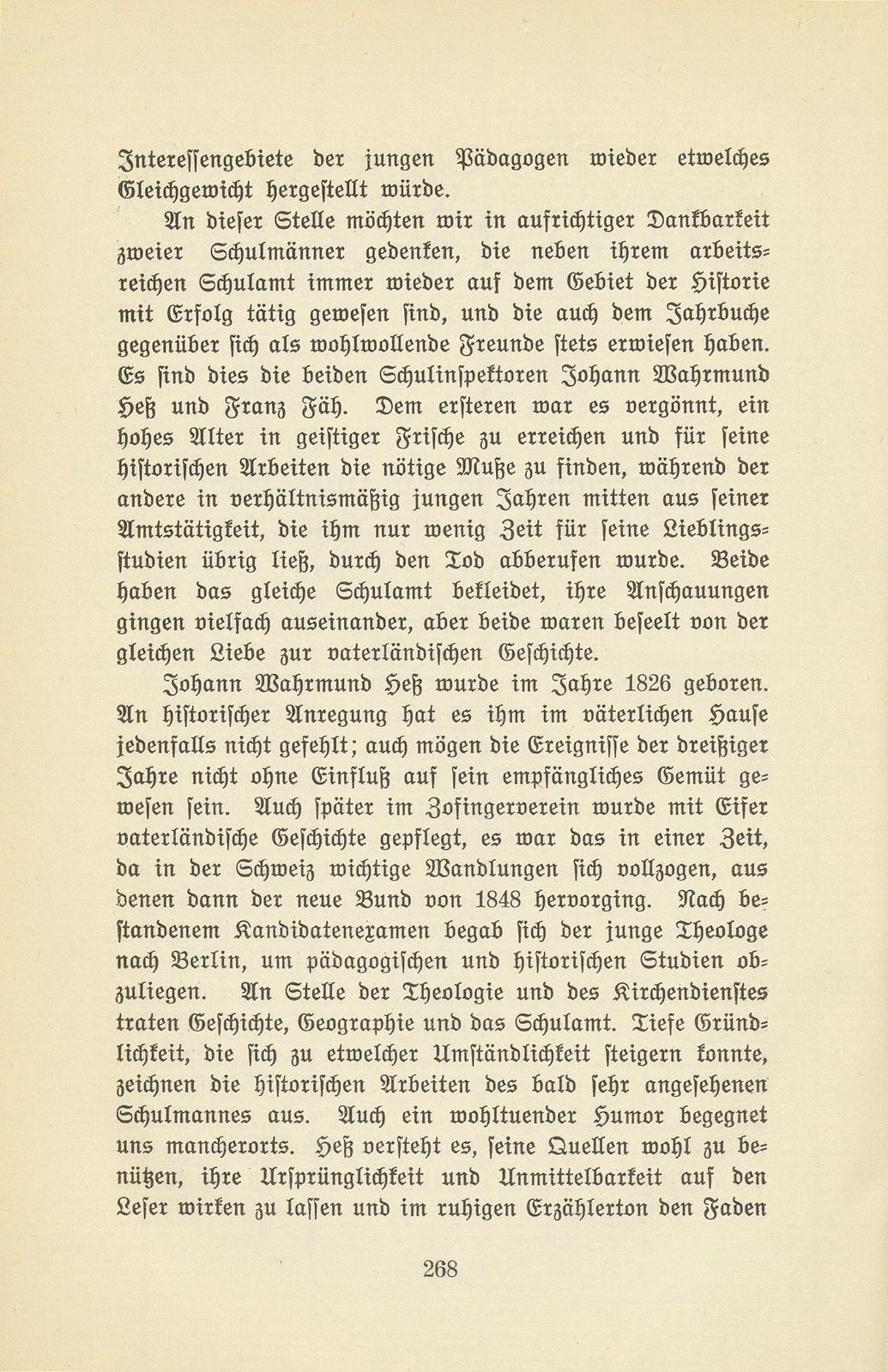 Zur Erinnerung an zwei Basler Schulmänner und Historiker [J.W. Hess und Dr. F. Fäh] – Seite 2