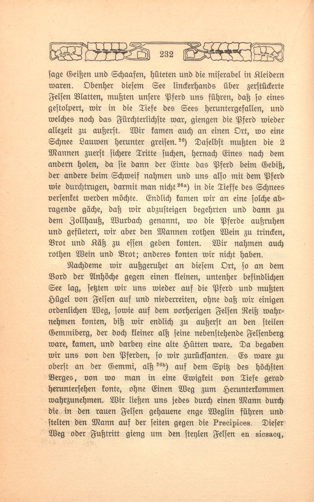 Beschreibung einer Badereise, die der Schultheiss von Liestal, Joh. David Hebdenstreit, anno 1775 mit seiner Frau nach Leuk gethan. (War damals 53 Jahre alt.) – Seite 19