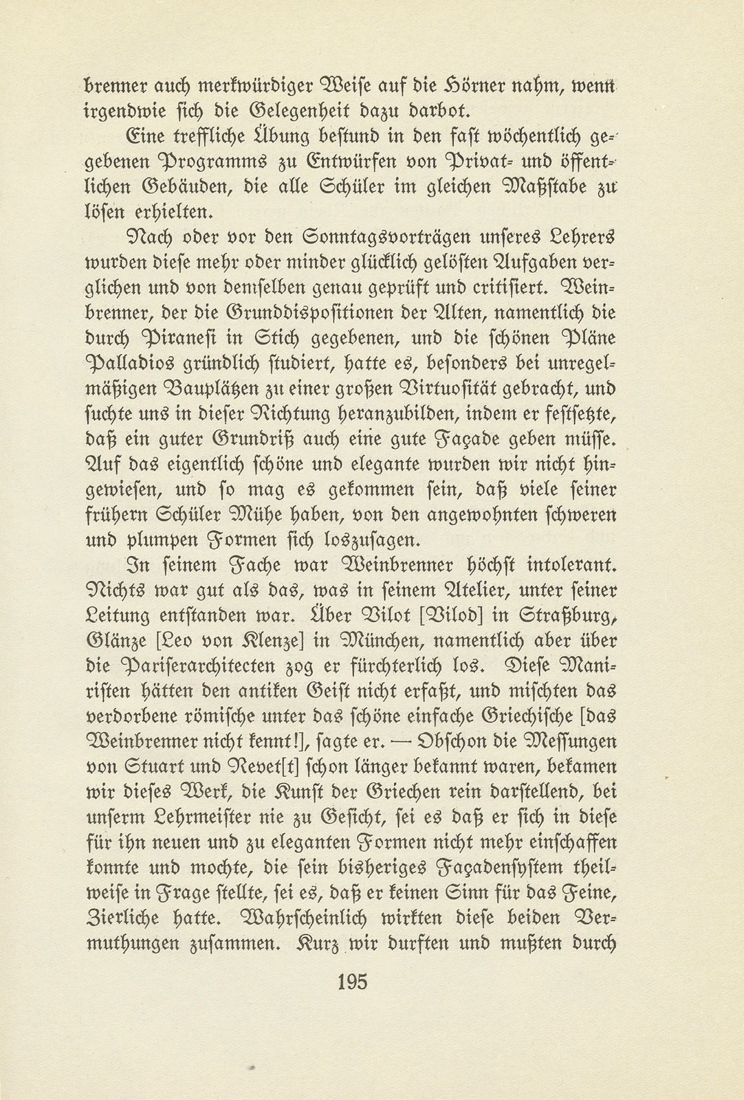 Melchior Berri. (Ein Beitrag zur Kultur des Spätklassizismus.) – Seite 19