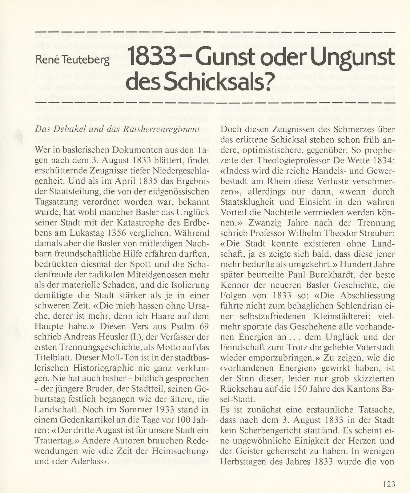 1833 – Gunst oder Ungunst des Schicksals? – Seite 1