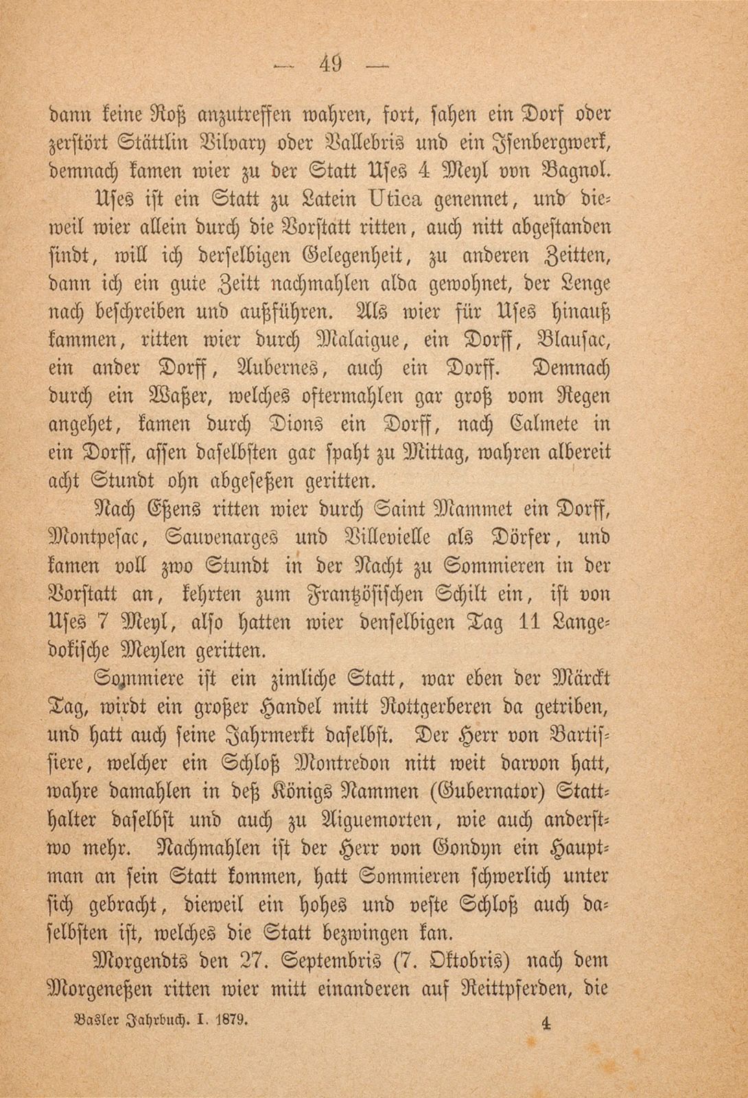 Beschreibung Thomä Platters Reyssen, die er von Basell auss in Franckreich gethan hatt anno 1595 – Seite 37