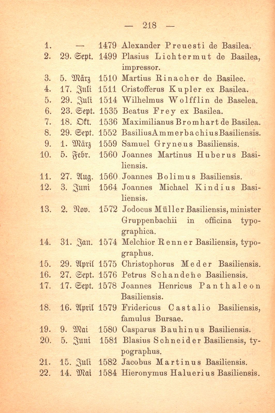 Die in Tübingen immatrikulierten Basler von Gründung der Universität 1477 bis zum Jahre 1832 – Seite 3