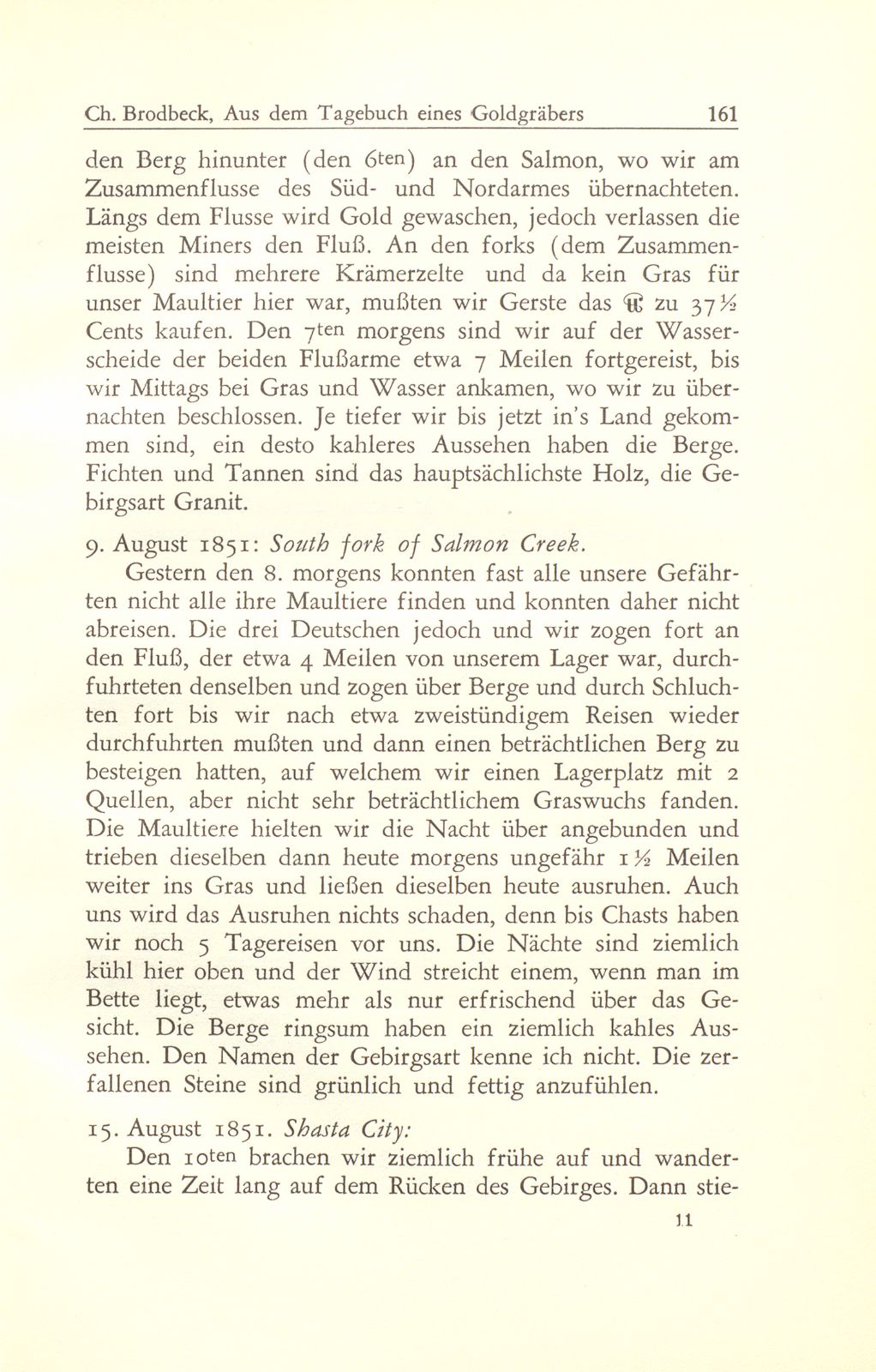 Aus dem Tagebuch eines Goldgräbers in Kalifornien [J. Chr. Brodbeck] – Seite 40