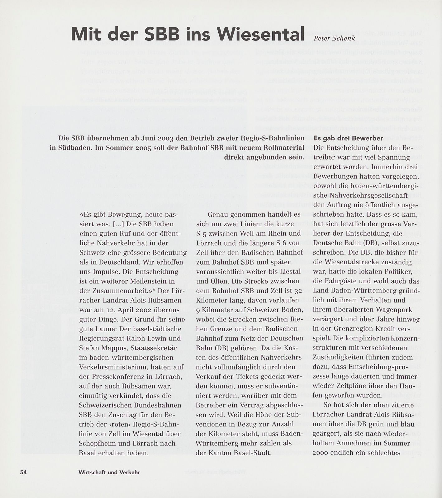 Mit der SBB ins Wiesental – Seite 1