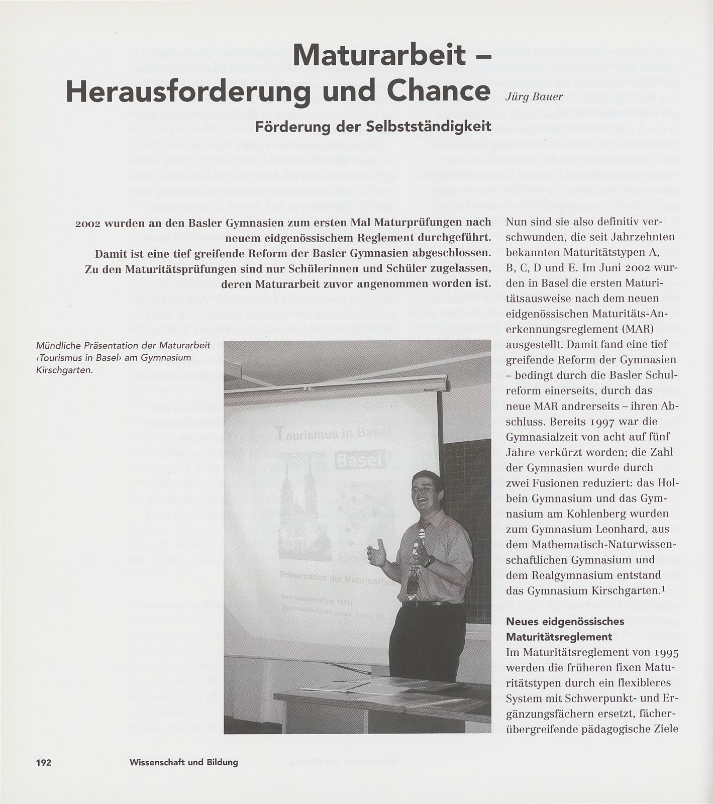 Maturaarbeit – Herausforderung und Chaos – Seite 1