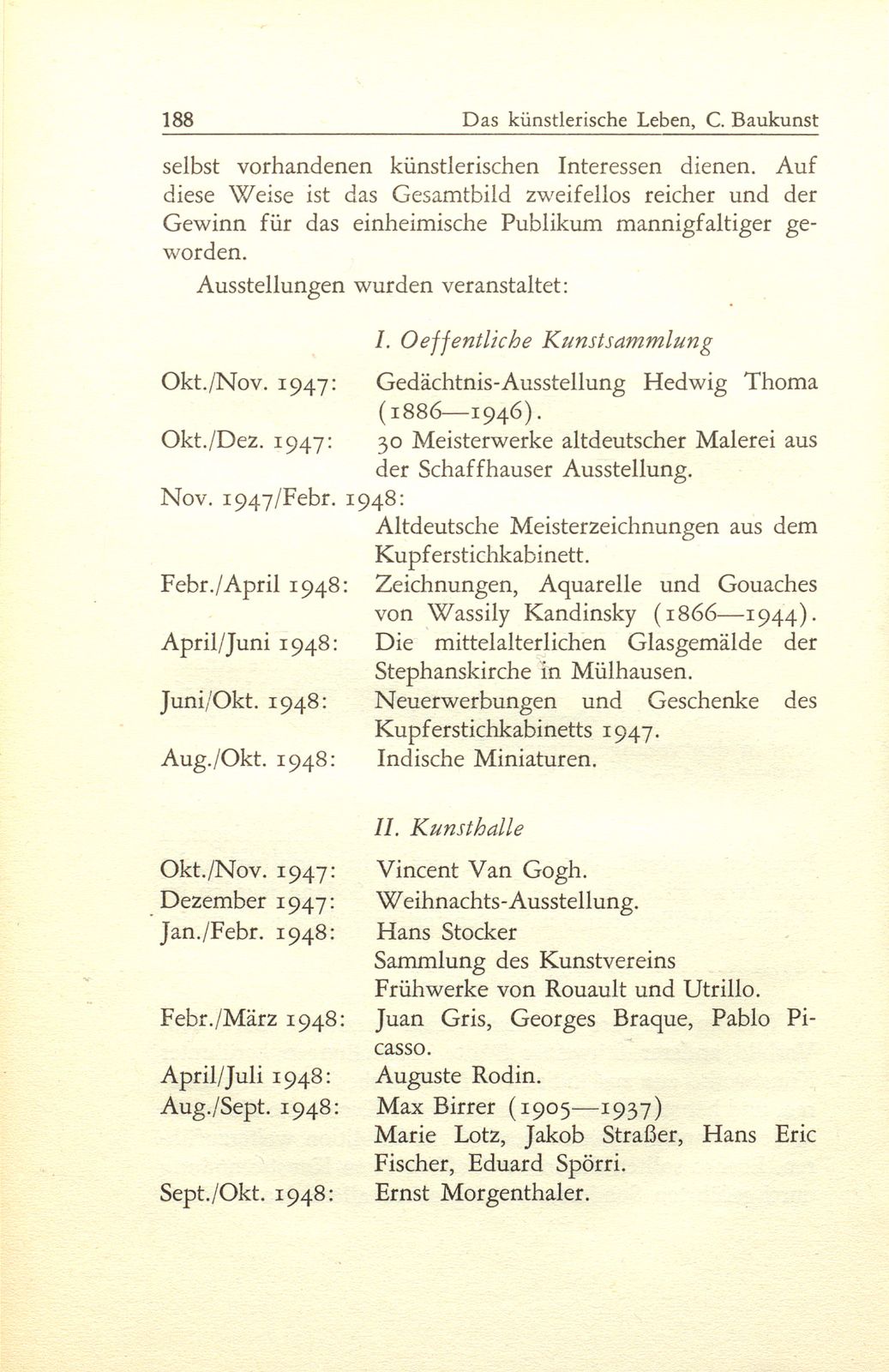 Das künstlerische Leben in Basel vom 1. Oktober 1947 bis 30. September 1948 – Seite 2