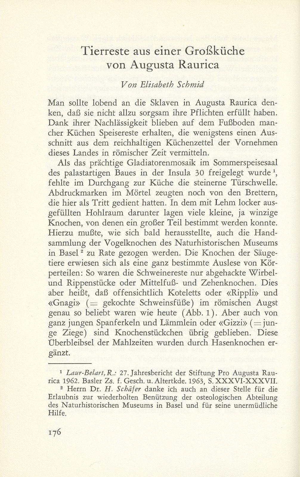 Tierreste aus einer Grossküche von Augusta Raurica – Seite 1