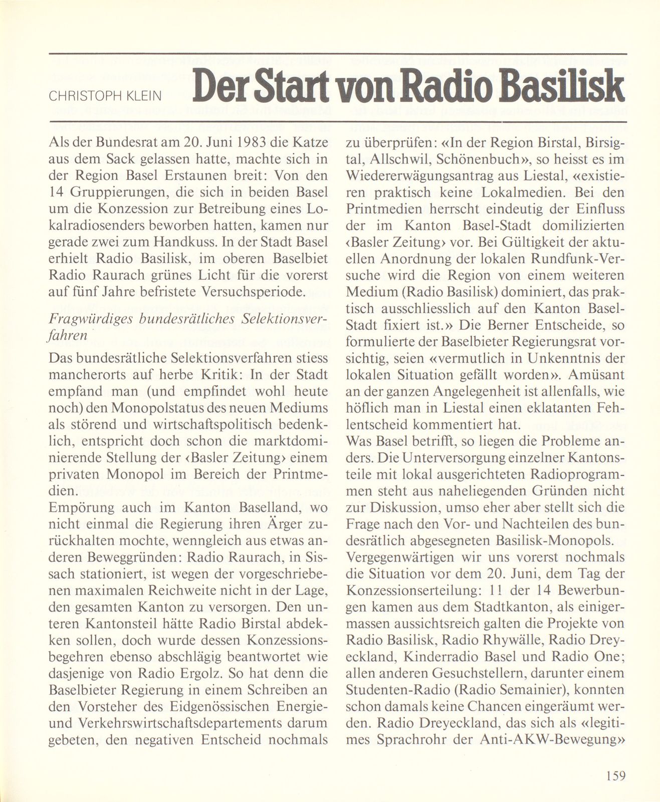 Der Start von Radio Basilisk – Seite 1