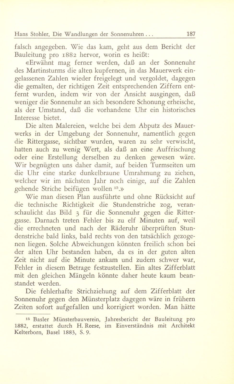 Die Wandlungen der Sonnenuhren am Basler Münster und die Basler Zeitmessung seit 1798 – Seite 19