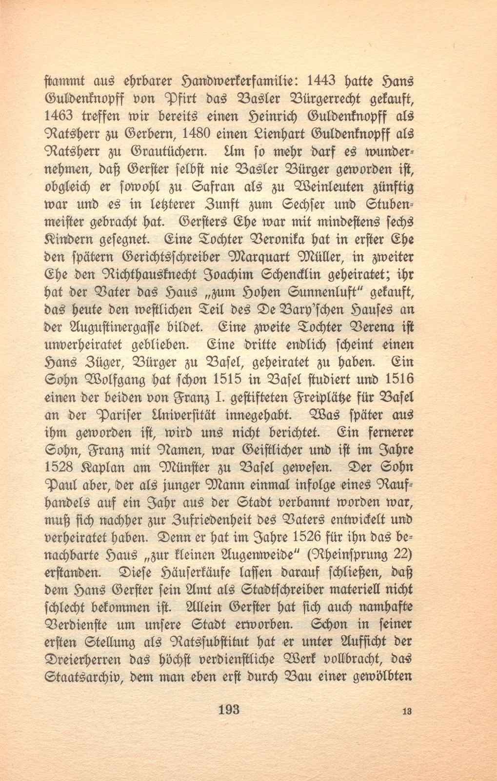 Aus der Geschichte eines alten Basler Hauses [Haus zur ‹Augenweide›] – Seite 20