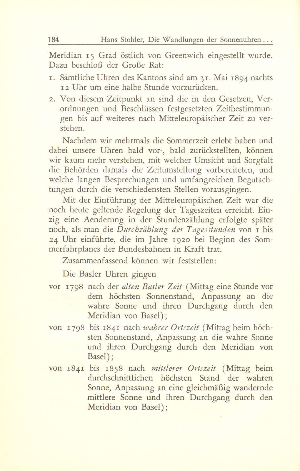 Die Wandlungen der Sonnenuhren am Basler Münster und die Basler Zeitmessung seit 1798 – Seite 14