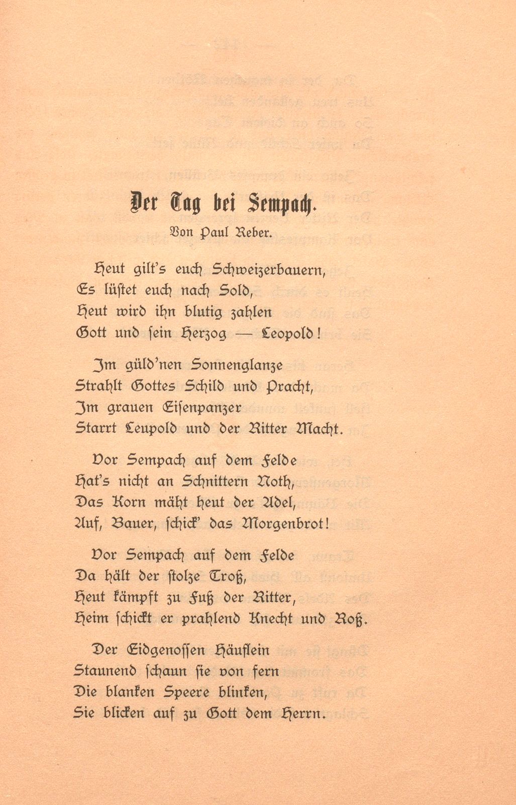 Der Tag bei Sempach [Gedicht] – Seite 1