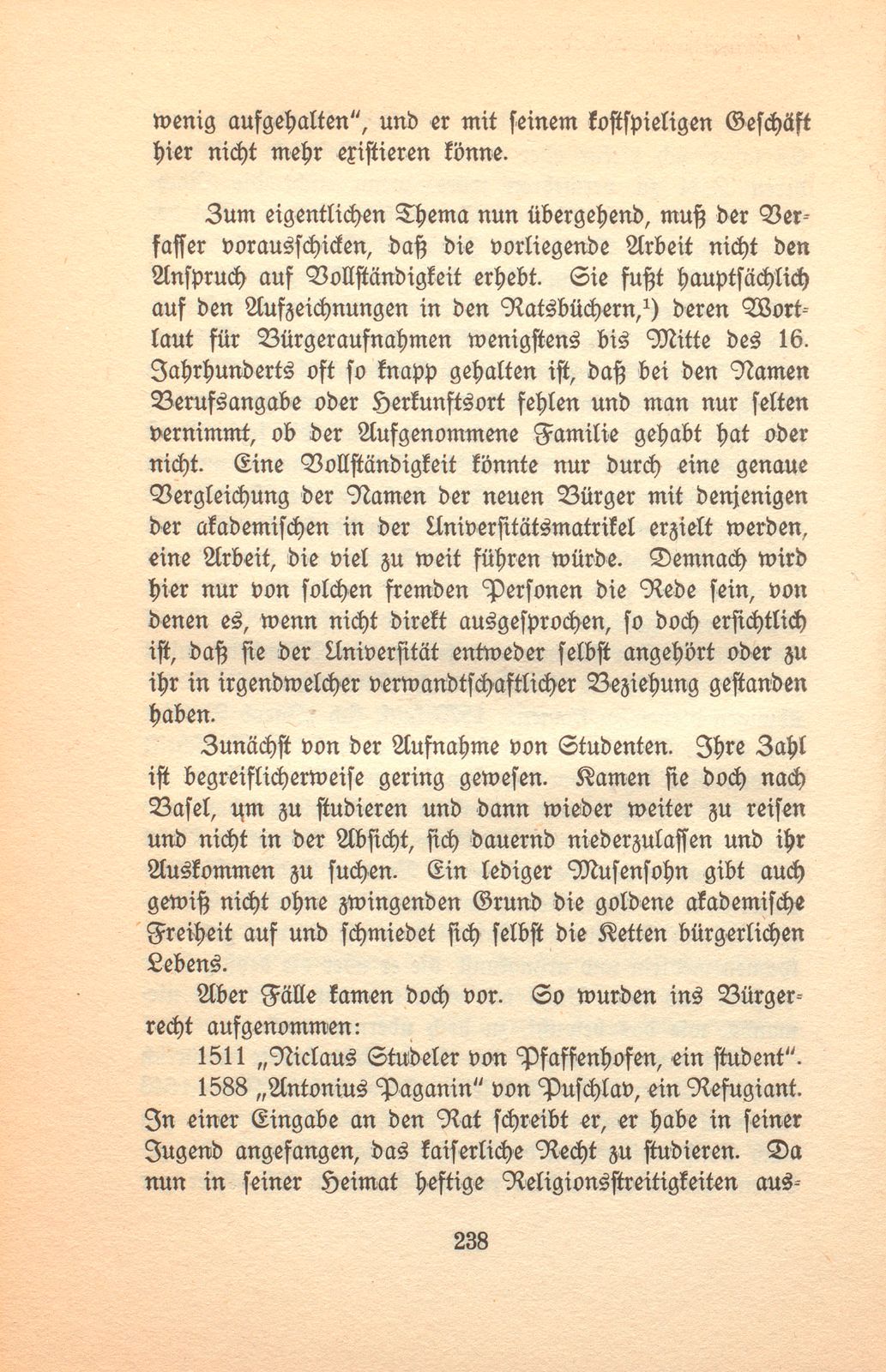 Vom Zuwachs der Basler Bürgerschaft aus der Universität bis zur Revolutionszeit – Seite 8