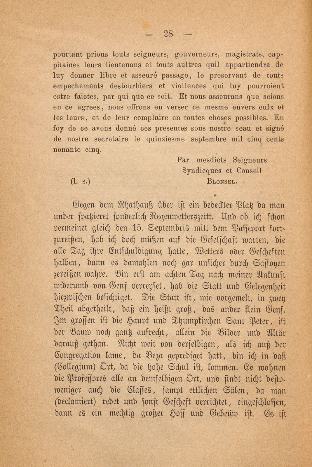 Beschreibung Thomä Platters Reyssen, die er von Basell auss in Franckreich gethan hatt anno 1595 – Seite 16