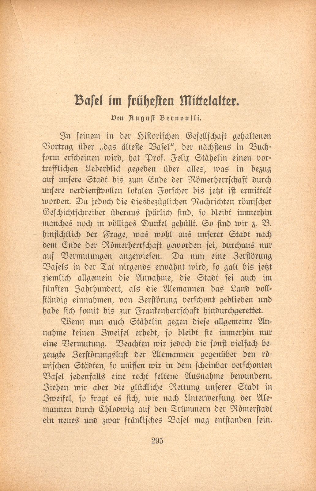 Basel im frühesten Mittelalter – Seite 1