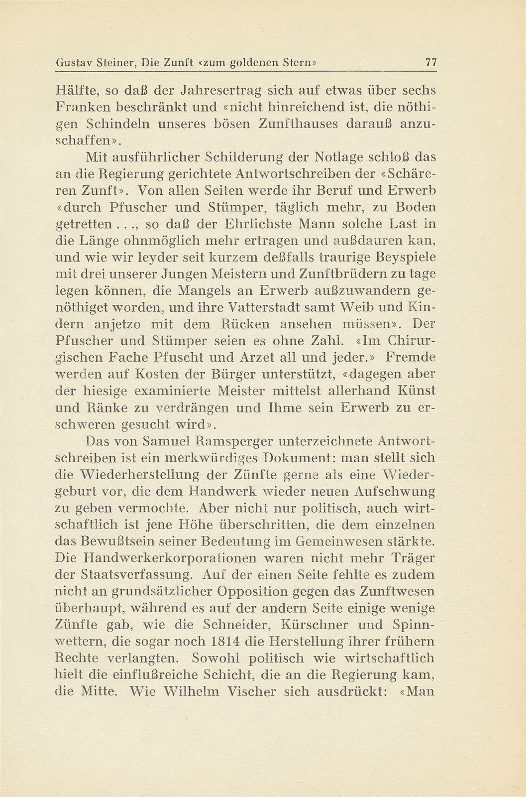 Die Zunft ‹zum goldenen Stern› im 19. Jahrhundert – Seite 9