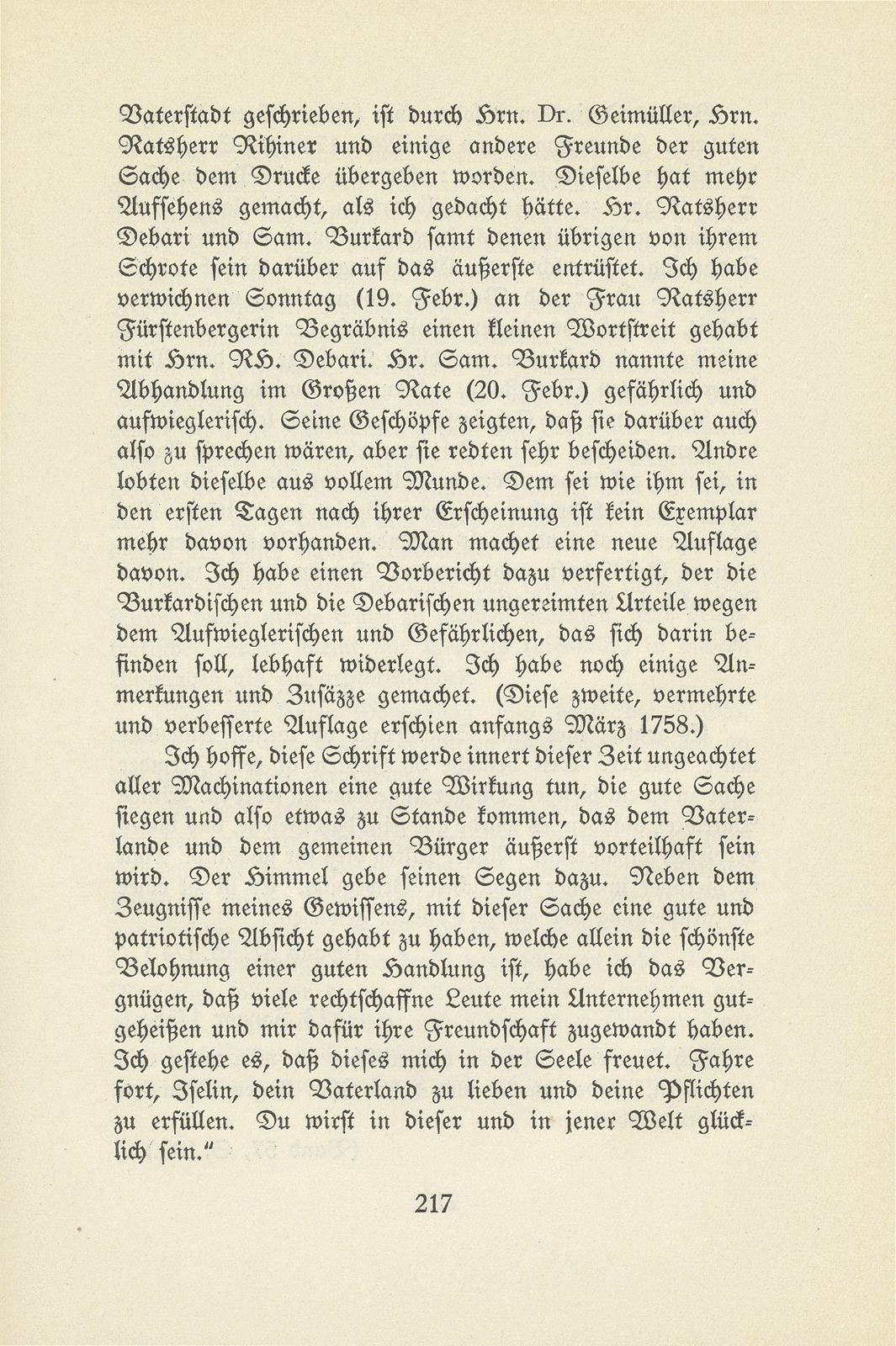 Der Kampf um die Wiederaufnahme neuer Bürger in Basel, 1757-1762 – Seite 6