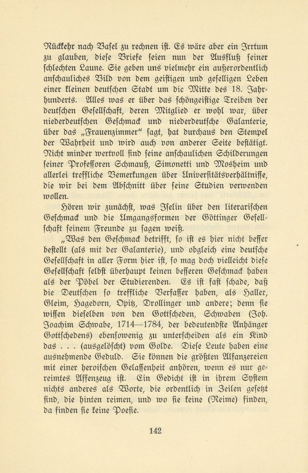 Isaak Iselin als Student in Göttingen (1747/48) – Seite 42