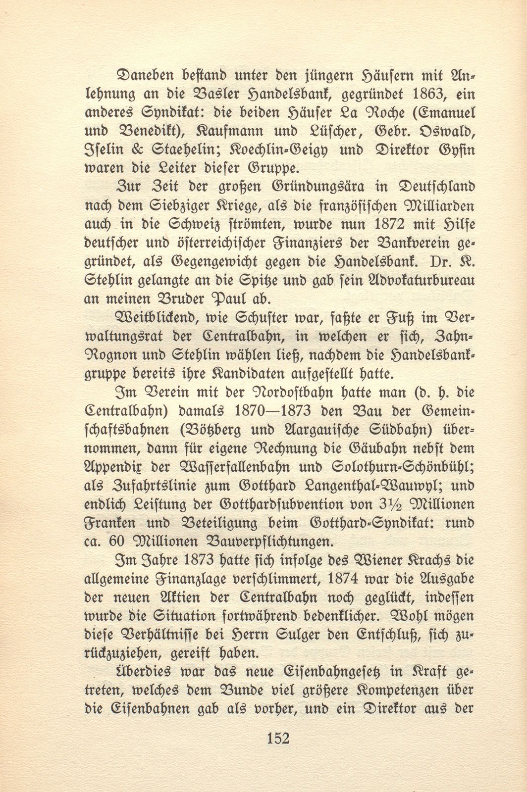 Von den Schweizer Bahnen und Banken in der kritischen Zeit der 1870er und der 1880er Jahre – Seite 6