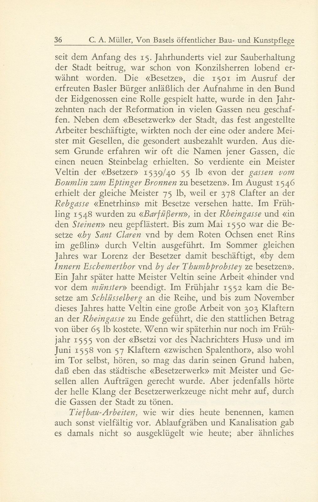 Von Basels öffentlicher Bau- und Kunstpflege in den Jahrzehnten nach der Reformation 1529-1560 – Seite 16