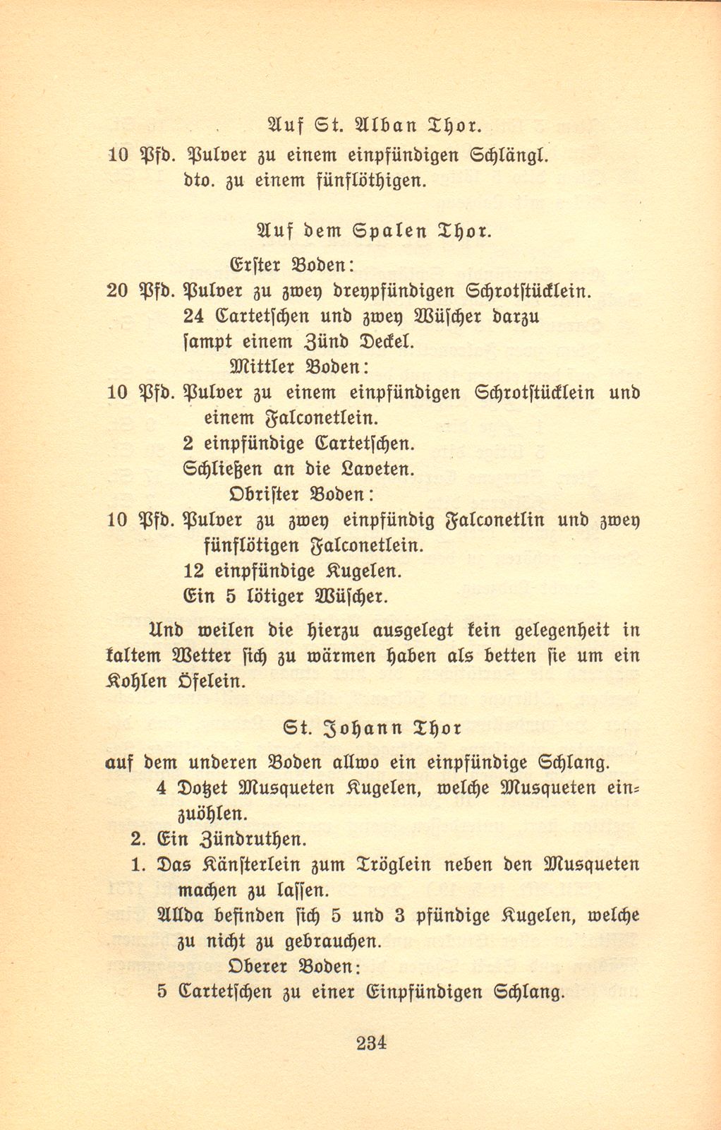 Die Armierung des St. Alban-, Spalen- und St. Johanntors vom Ende des XVI. bis zum Ende des XVIII. Jahrhunderts – Seite 14