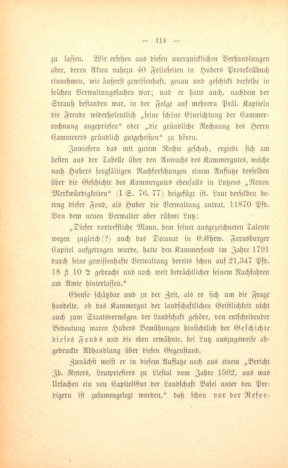 M. Johann Jakob Huber, weil. Pfarrer und Dekan in Sissach und seine Sammlungen zur Geschichte der Stadt und Landschaft Basel – Seite 40