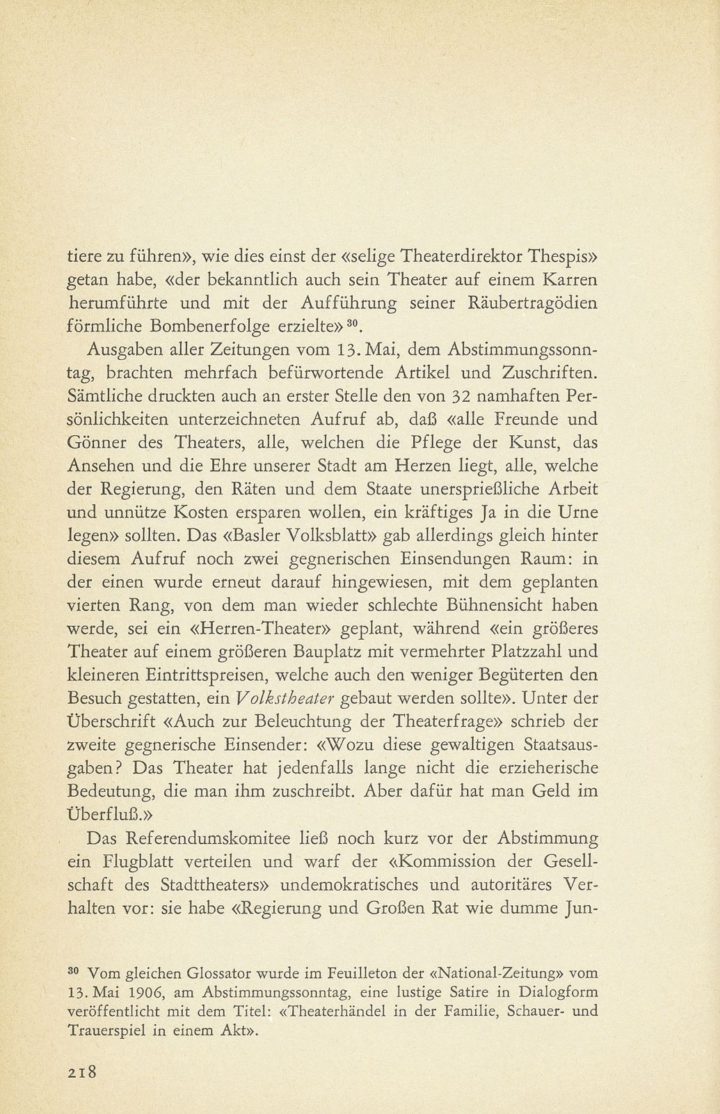 Aus der Baugeschichte des jetzigen Basler Stadttheaters. (Im Hinblick auf den im Entstehen begriffenen Neubau) – Seite 31