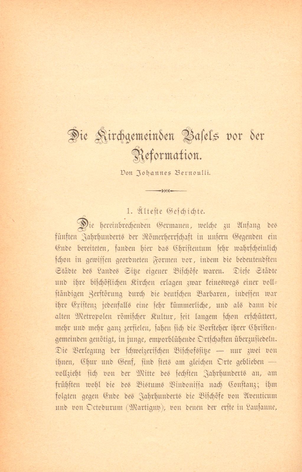 Die Kirchgemeinden Basels vor der Reformation – Seite 1